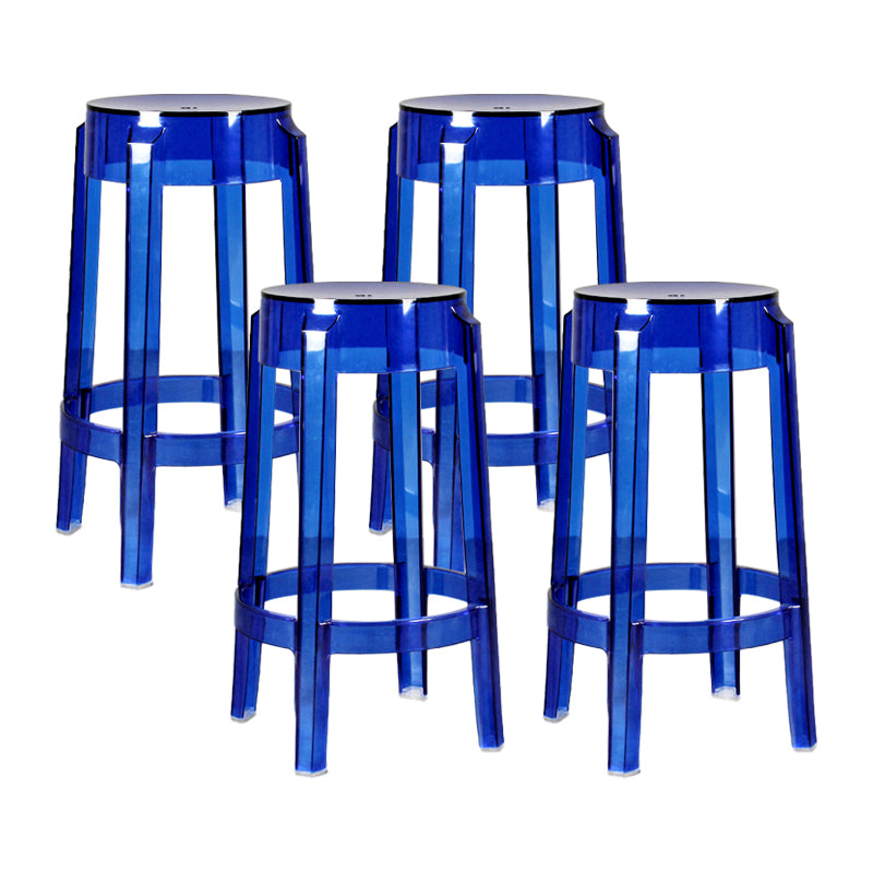 Taburete de bar plástico sin respaldo sin brazos moderno para sala de estar con pedal de plástico