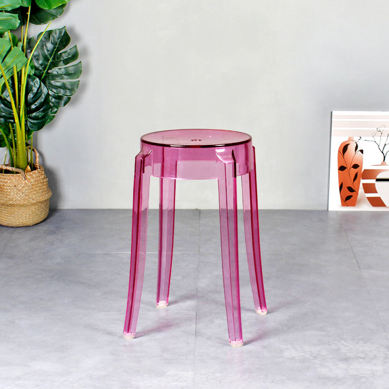 Taburete de bar plástico sin respaldo sin brazos moderno para sala de estar con pedal de plástico