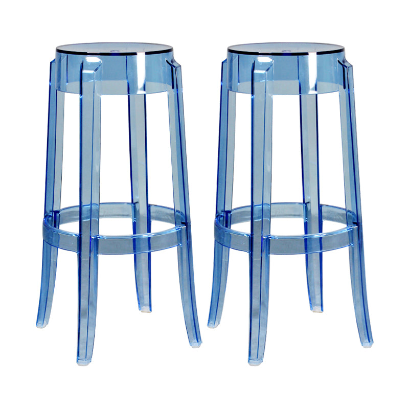 Taburete de bar plástico sin respaldo sin brazos moderno para sala de estar con pedal de plástico