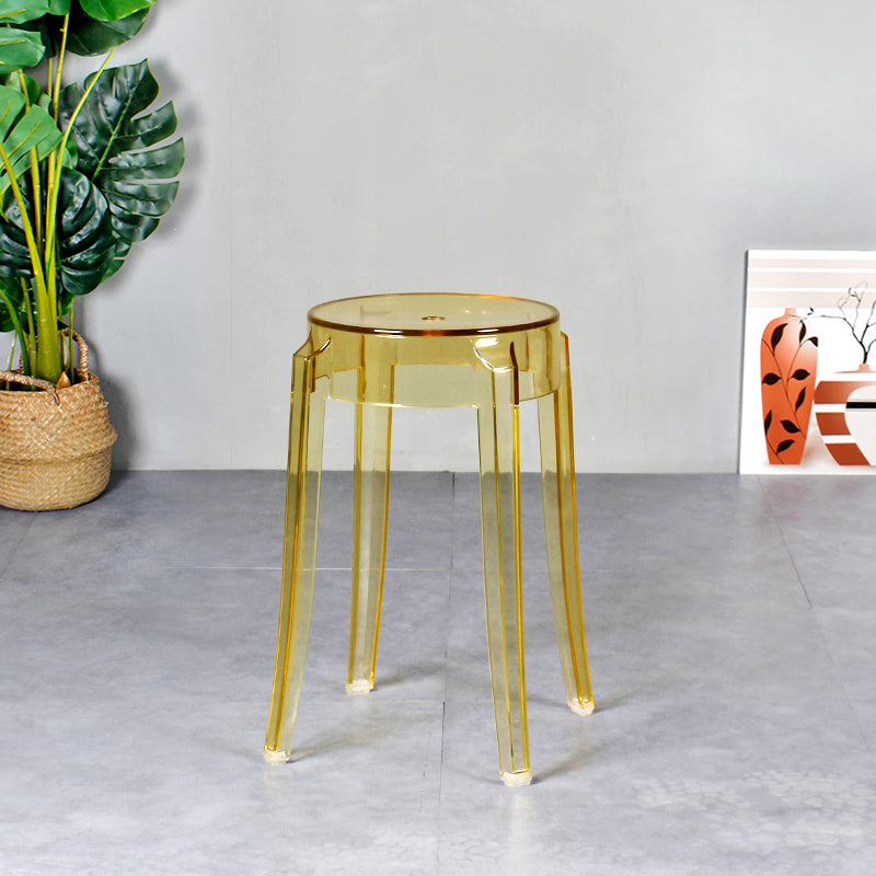 Moderner, armloser, rückenfreier Thekenhocker aus Kunststoff, Wohnzimmer-Barhocker mit Kunststoffpedal