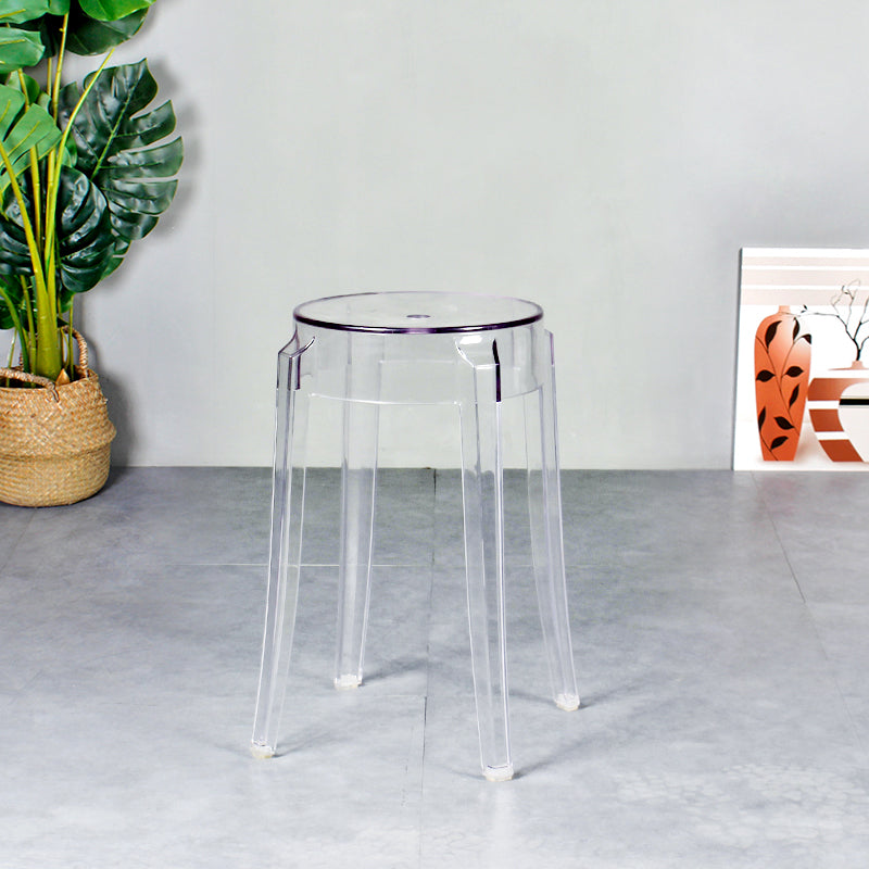 Taburete de bar plástico sin respaldo sin brazos moderno para sala de estar con pedal de plástico