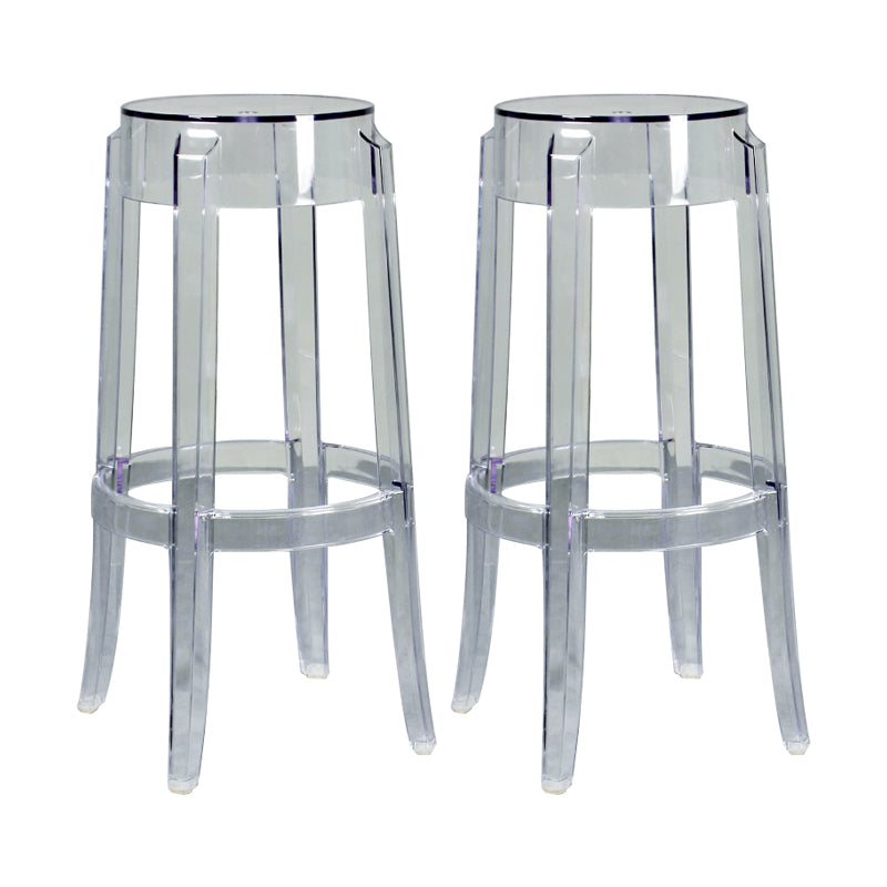 Taburete de bar plástico sin respaldo sin brazos moderno para sala de estar con pedal de plástico