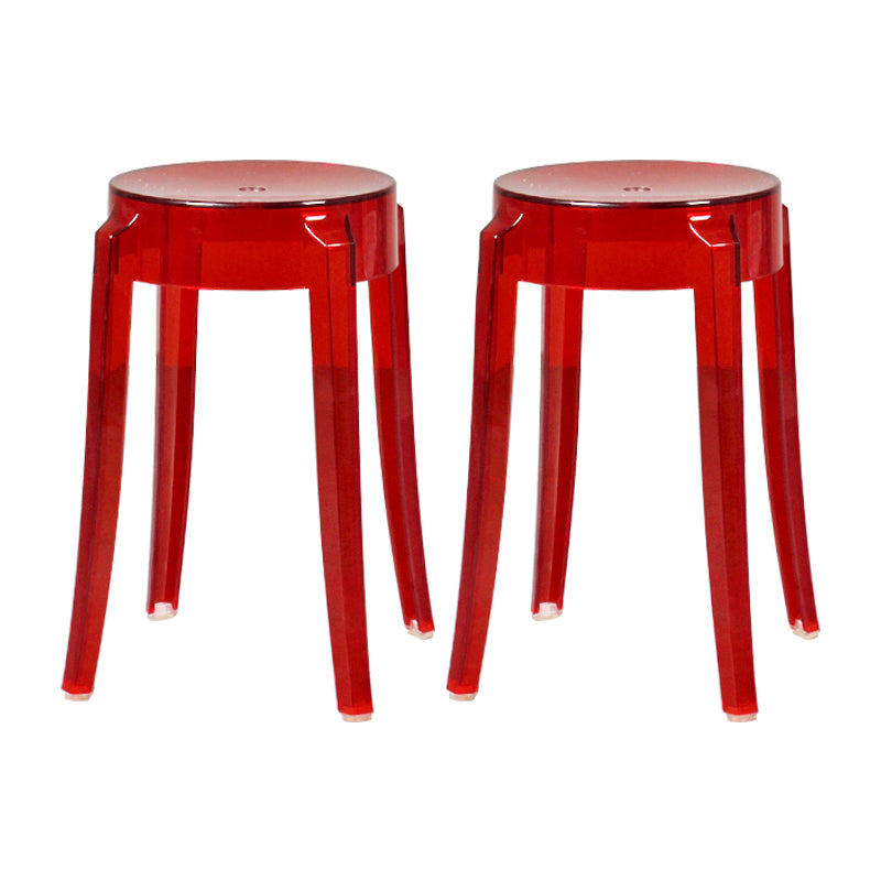 Taburete de bar plástico sin respaldo sin brazos moderno para sala de estar con pedal de plástico