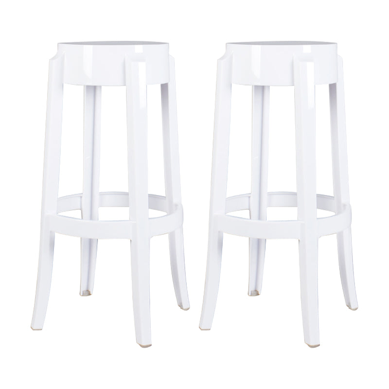 Taburete de bar plástico sin respaldo sin brazos moderno para sala de estar con pedal de plástico