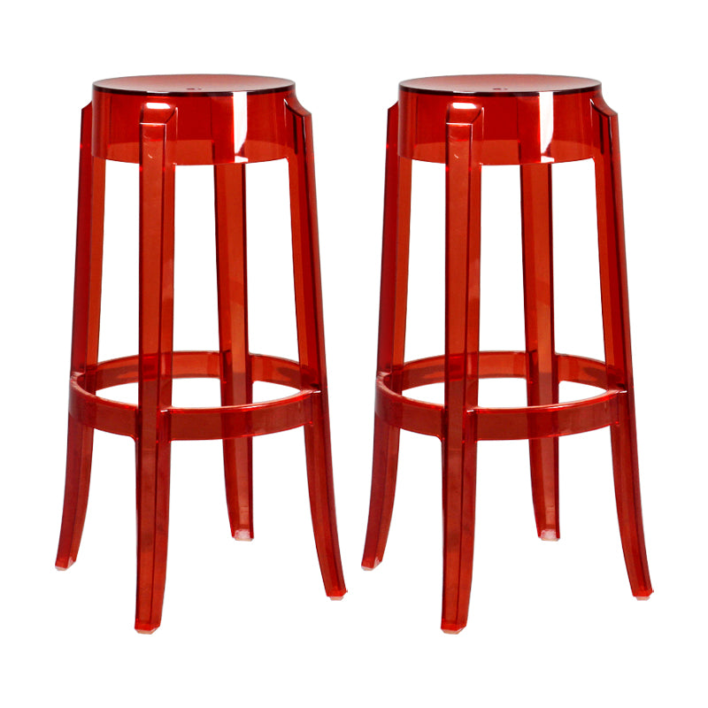 Taburete de bar plástico sin respaldo sin brazos moderno para sala de estar con pedal de plástico