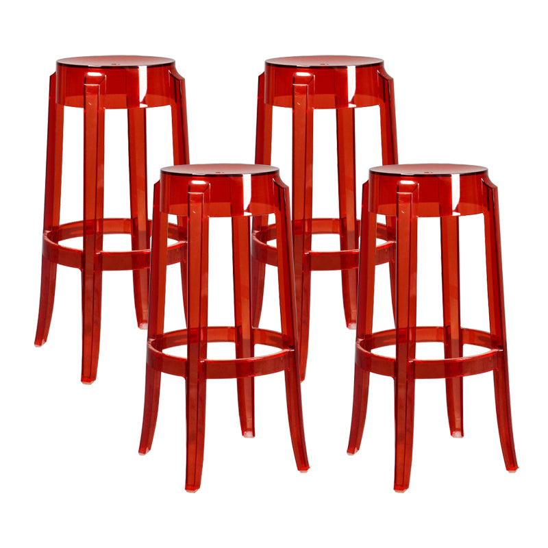 Taburete de bar plástico sin respaldo sin brazos moderno para sala de estar con pedal de plástico