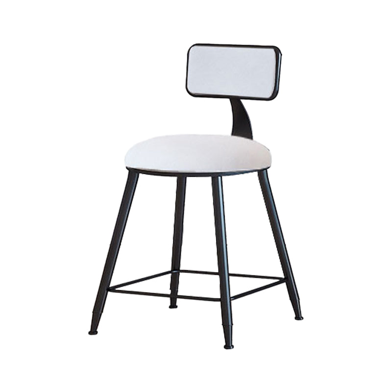 Modern Armless Backrest Counter Stool Iron Household Bar Stool with Velvet Cushion