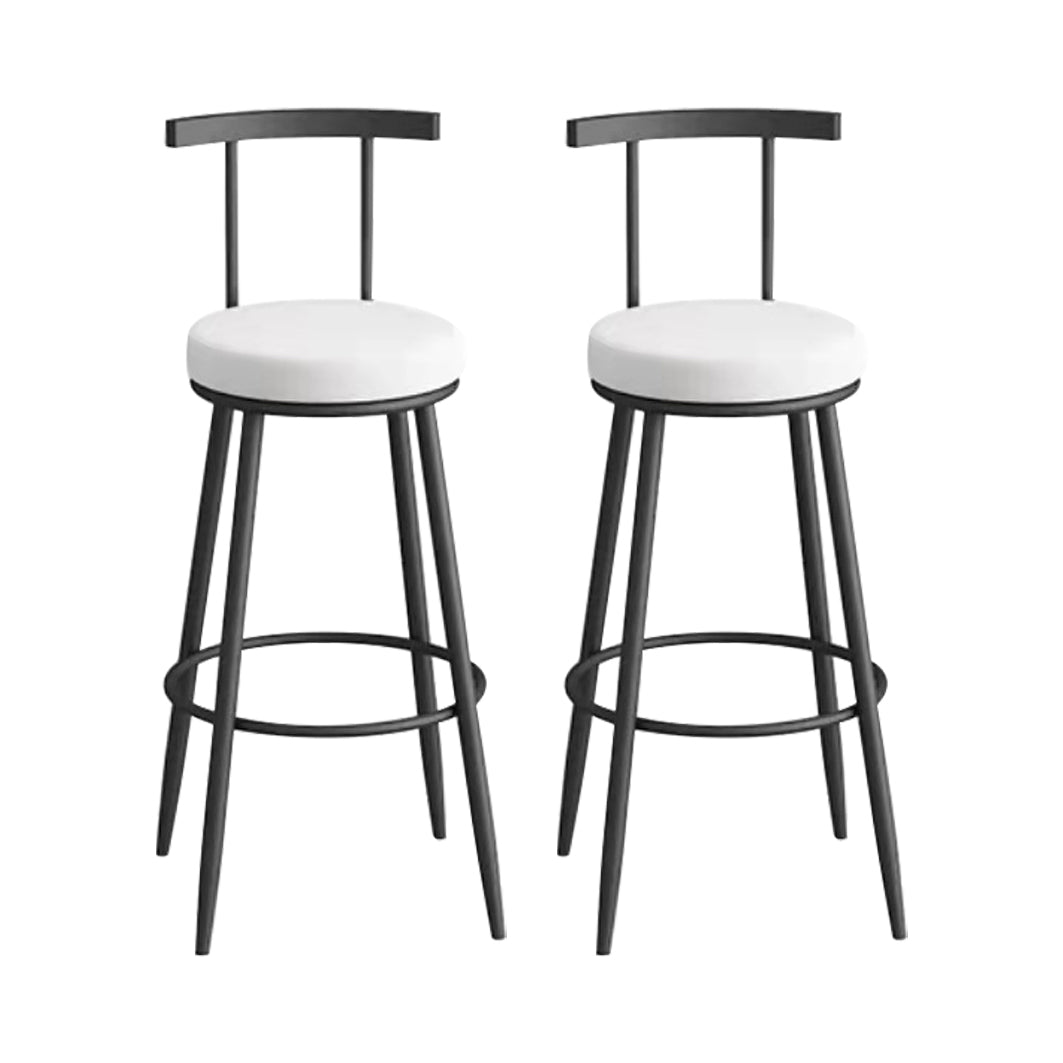 Glam Metal Upholstered Barstool Indoor Bar Stool with Iron Legs