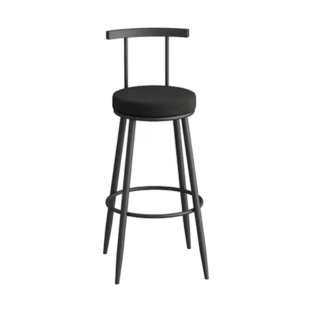 Glam Metal Upholstered Barstool Indoor Bar Stool with Iron Legs