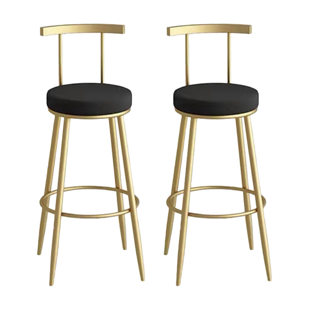 Glam Metal Upholstered Barstool Indoor Bar Stool with Iron Legs