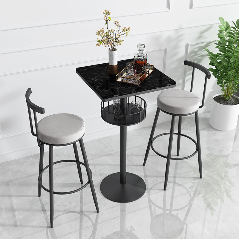 Glam Metal Upholstered Barstool Indoor Bar Stool with Iron Legs