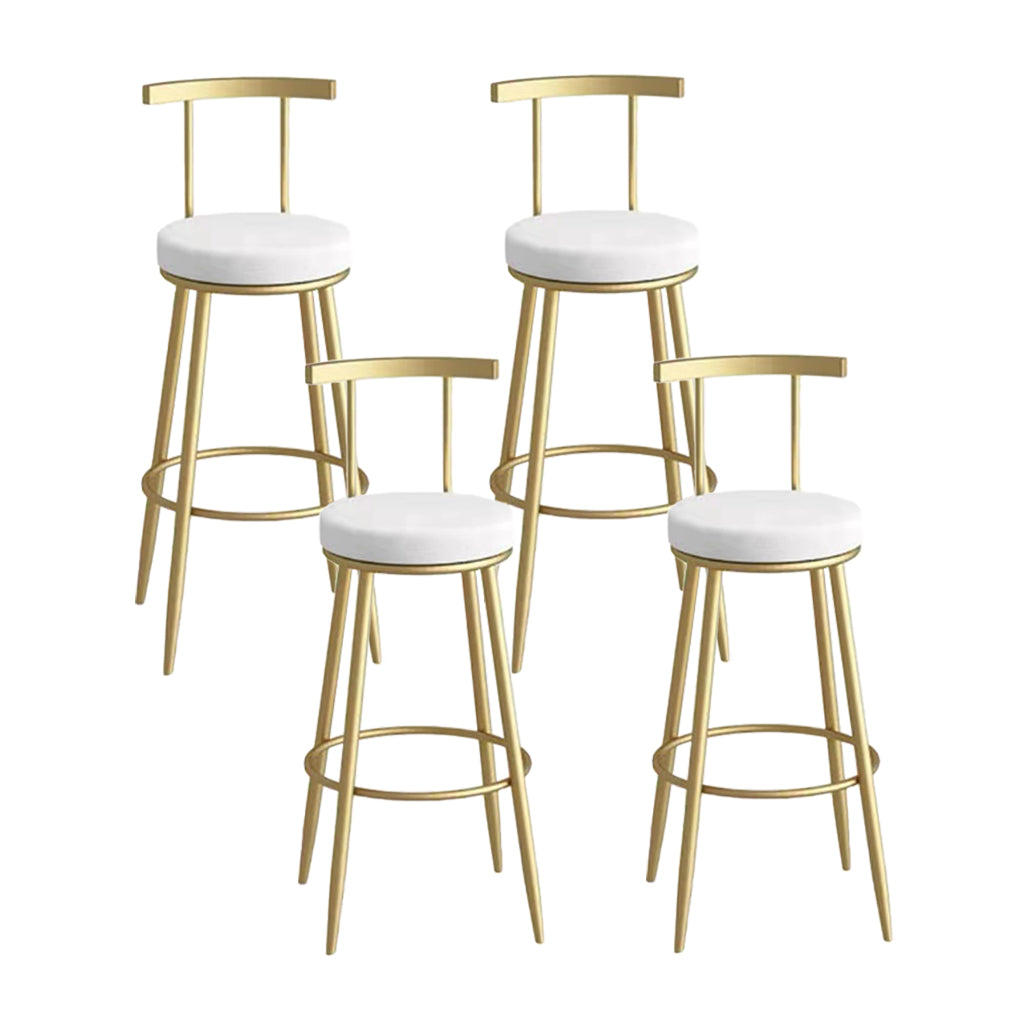 Glam Metal Upholstered Barstool Indoor Bar Stool with Iron Legs