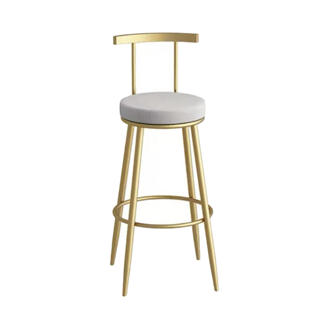 Glam Metal Upholstered Barstool Indoor Bar Stool with Iron Legs