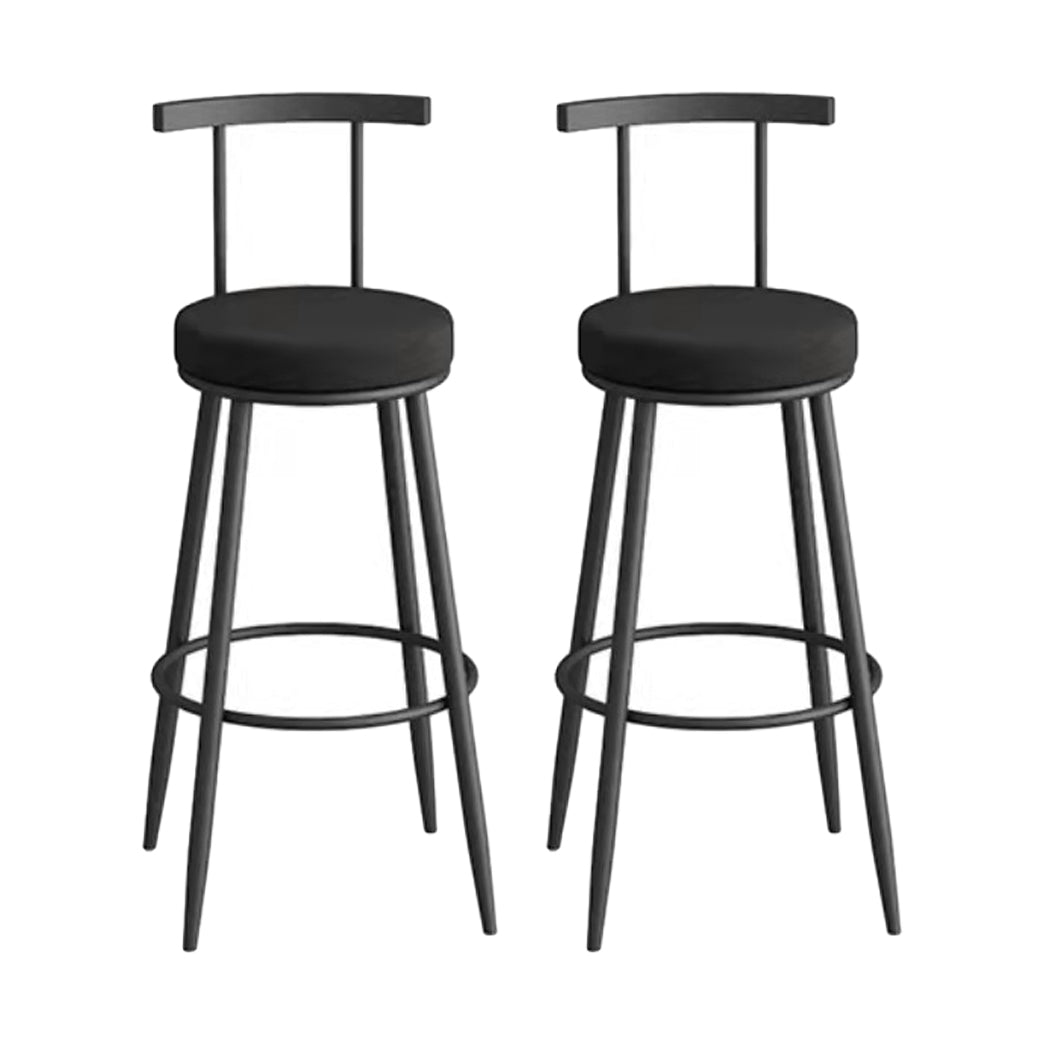 Glam Metal Upholstered Barstool Indoor Bar Stool with Iron Legs