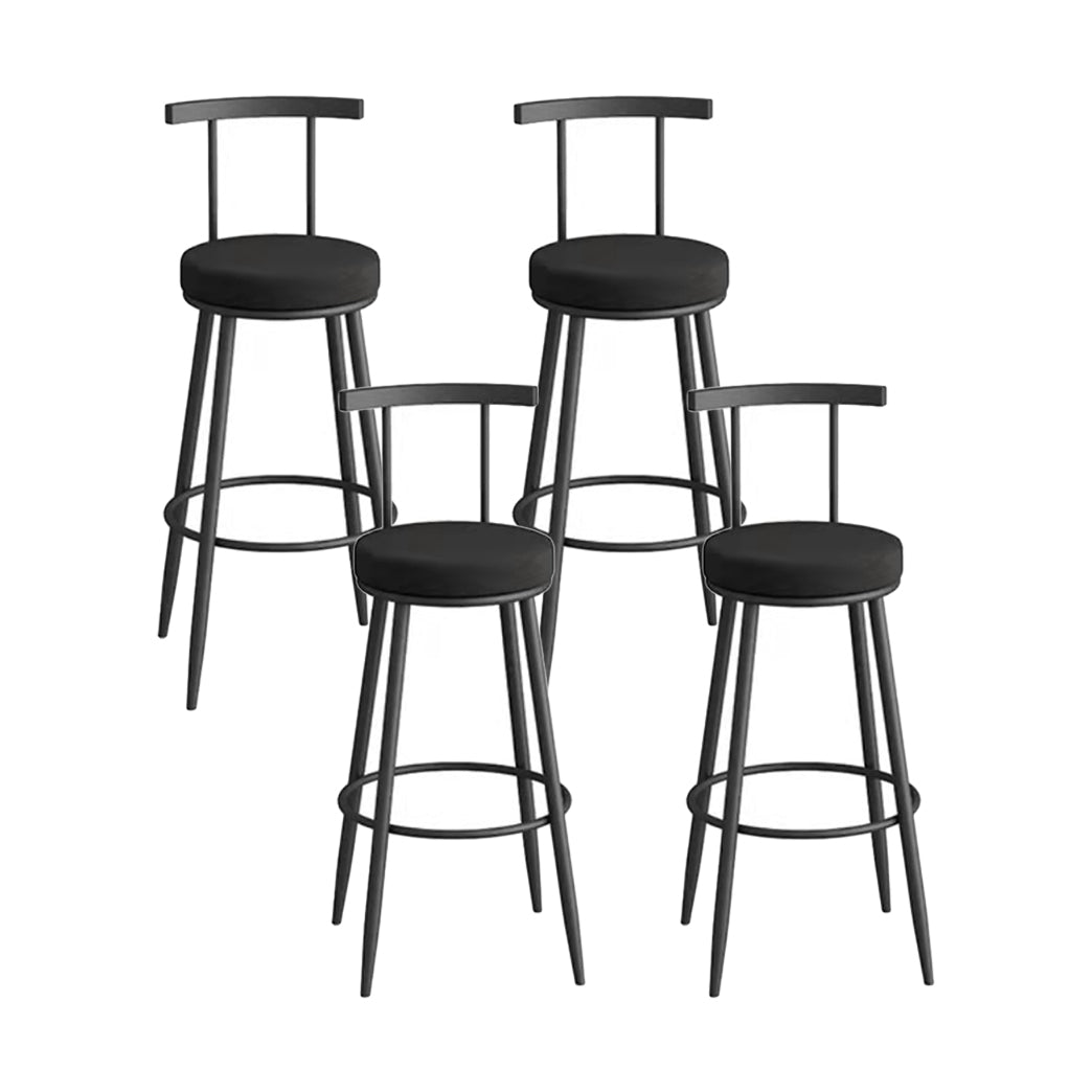 Glam Metal Upholstered Barstool Indoor Bar Stool with Iron Legs