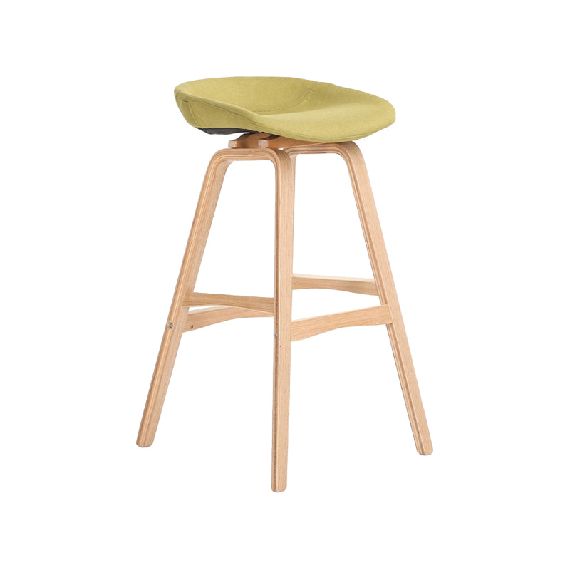 Modern Backless Barstool Indoor Wood Bar Stool with Acrylic Seat