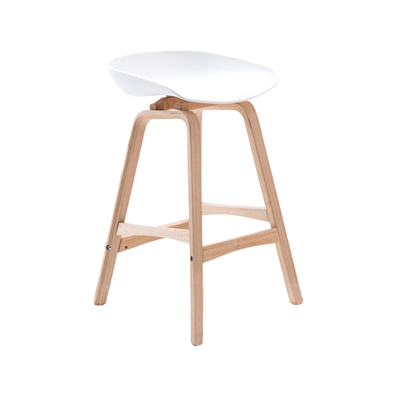 Modern Backless Barstool Indoor Wood Bar Stool with Acrylic Seat