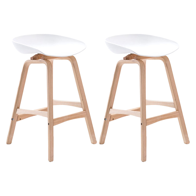 Modern Backless Barstool Indoor Wood Bar Stool with Acrylic Seat