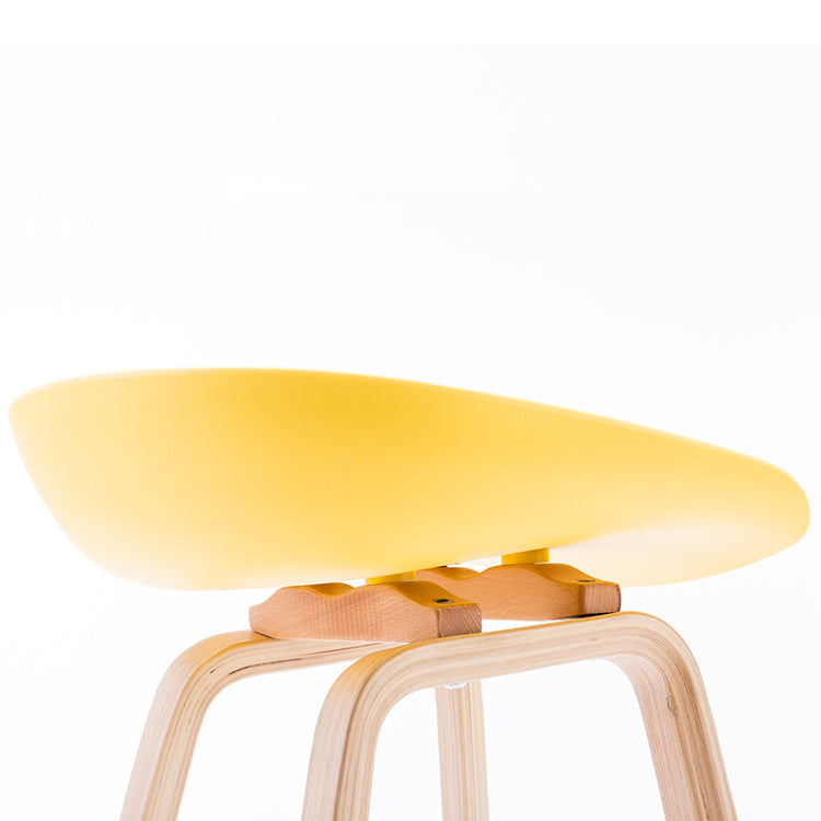 Modern Backless Barstool Indoor Wood Bar Stool with Acrylic Seat