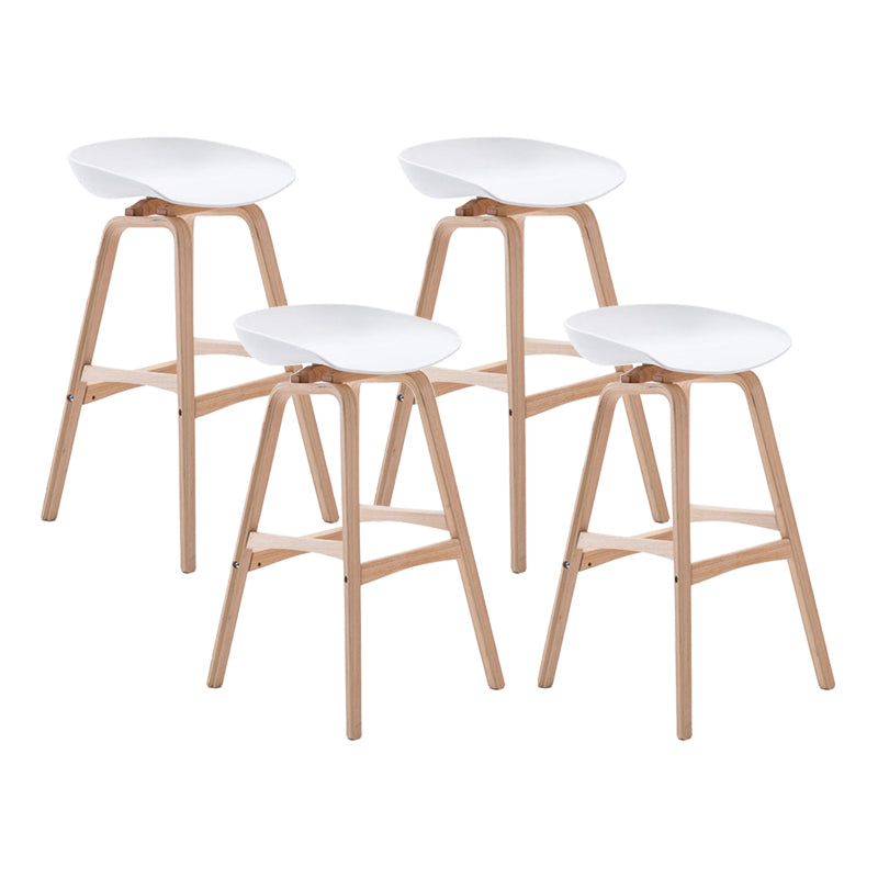 Modern Backless Barstool Indoor Wood Bar Stool with Acrylic Seat