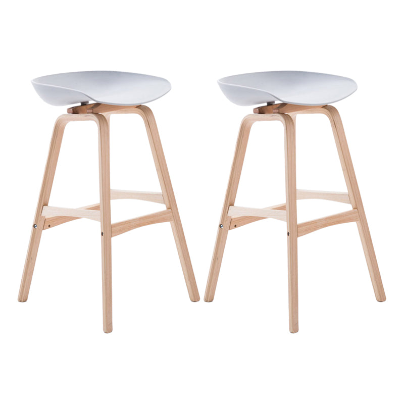 Modern Backless Barstool Indoor Wood Bar Stool with Acrylic Seat