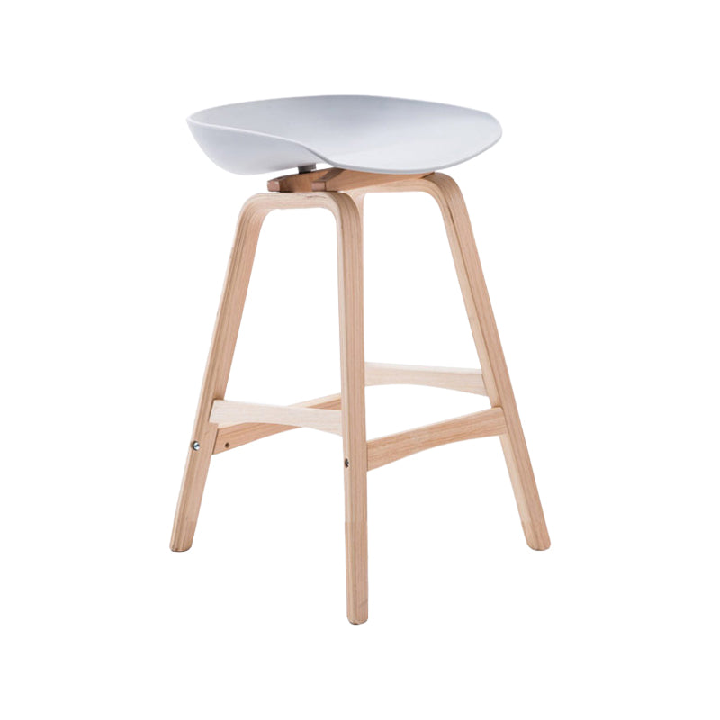 Modern Backless Barstool Indoor Wood Bar Stool with Acrylic Seat