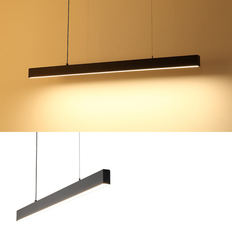 Nordic Island Light Modern LED Long Strip Chandelier Lamp Fixture for Dining Room