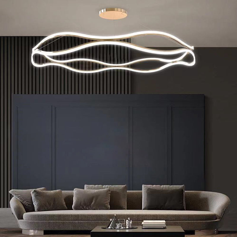 Unique Shape Chandelier Lamp Modern 2 Lights LED Hanging Light for Bedroom