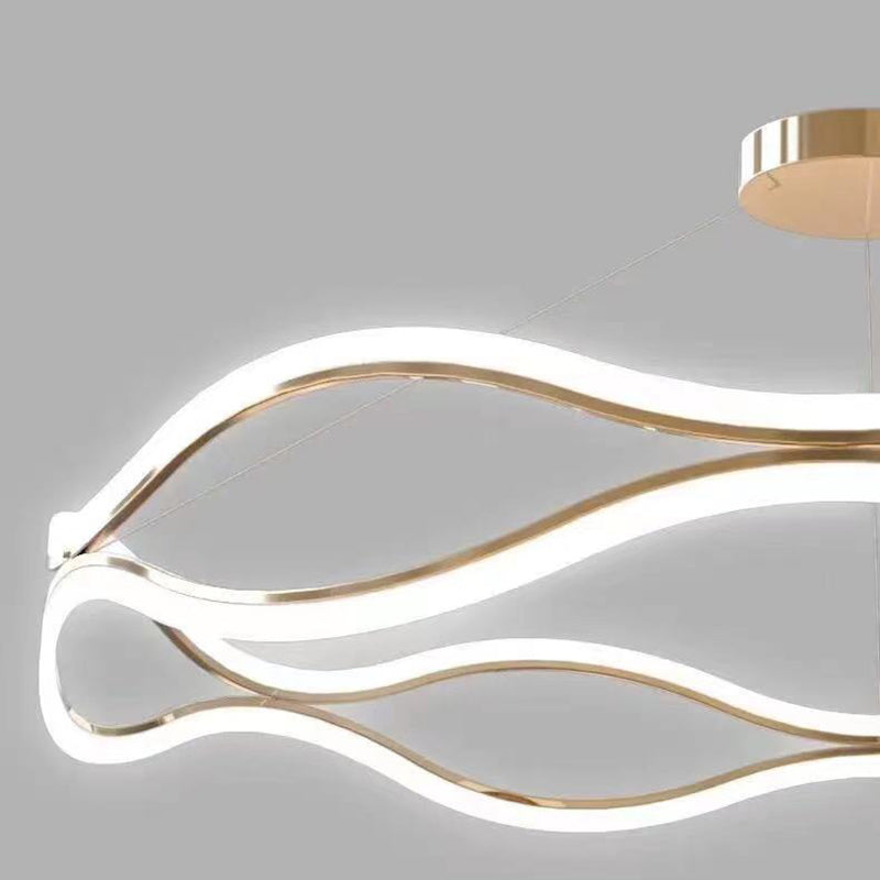 Unique Shape Chandelier Lamp Modern 2 Lights LED Hanging Light for Bedroom