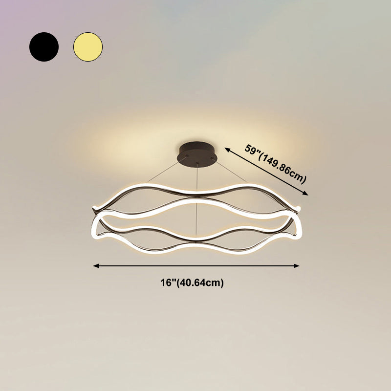 Unique Shape Chandelier Lamp Modern 2 Lights LED Hanging Light for Bedroom