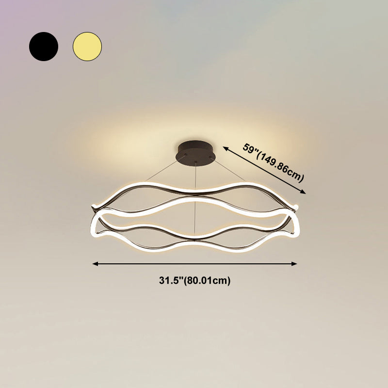 Unique Shape Chandelier Lamp Modern 2 Lights LED Hanging Light for Bedroom