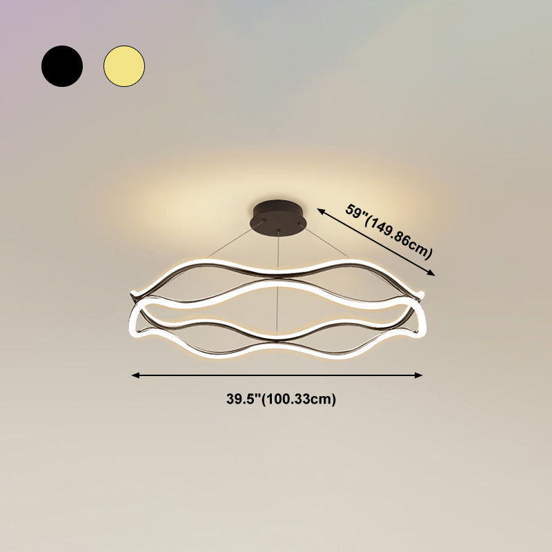 Unique Shape Chandelier Lamp Modern 2 Lights LED Hanging Light for Bedroom