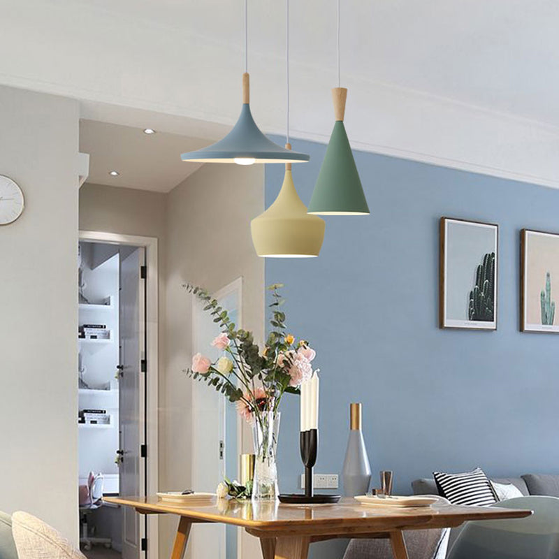 Macaroon Modern Hanging Lamps Aluminium Pendant Pending Lighting Fixtures pour le salon