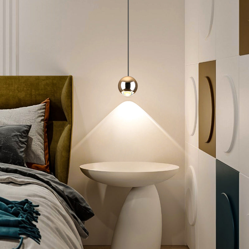 Globe Hanging Light Fixtures Modern Suspension Lamp with Clear Acrylic Shade