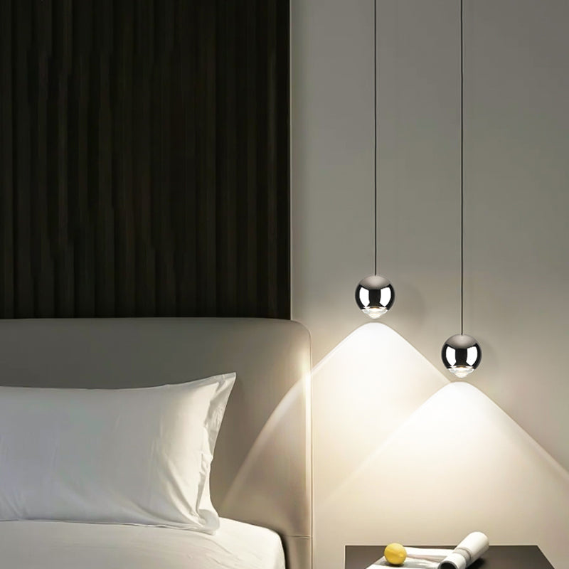 Globe Hanging Light Fixtures Modern Suspension Lamp with Clear Acrylic Shade