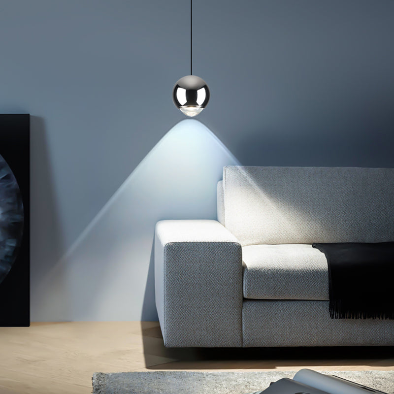 Globe Hanging Light Fixtures Modern Suspension Lamp with Clear Acrylic Shade