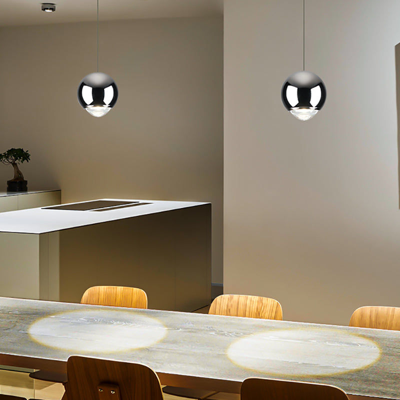 Globe Hanging Light Fixtures Modern Suspension Lamp with Clear Acrylic Shade