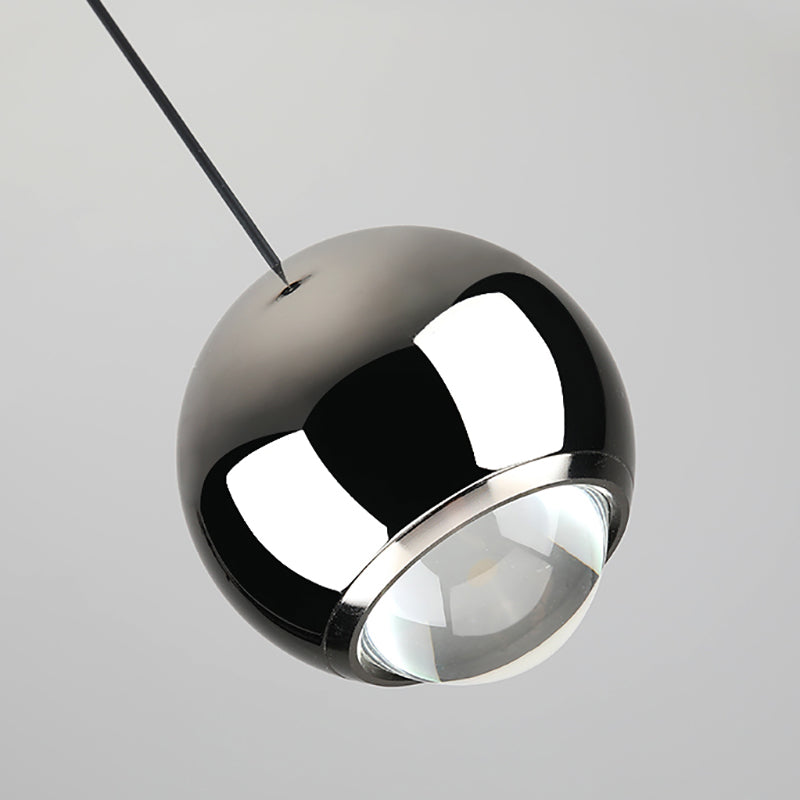 Globe Hanging Light Fixtures Modern Suspension Lamp with Clear Acrylic Shade