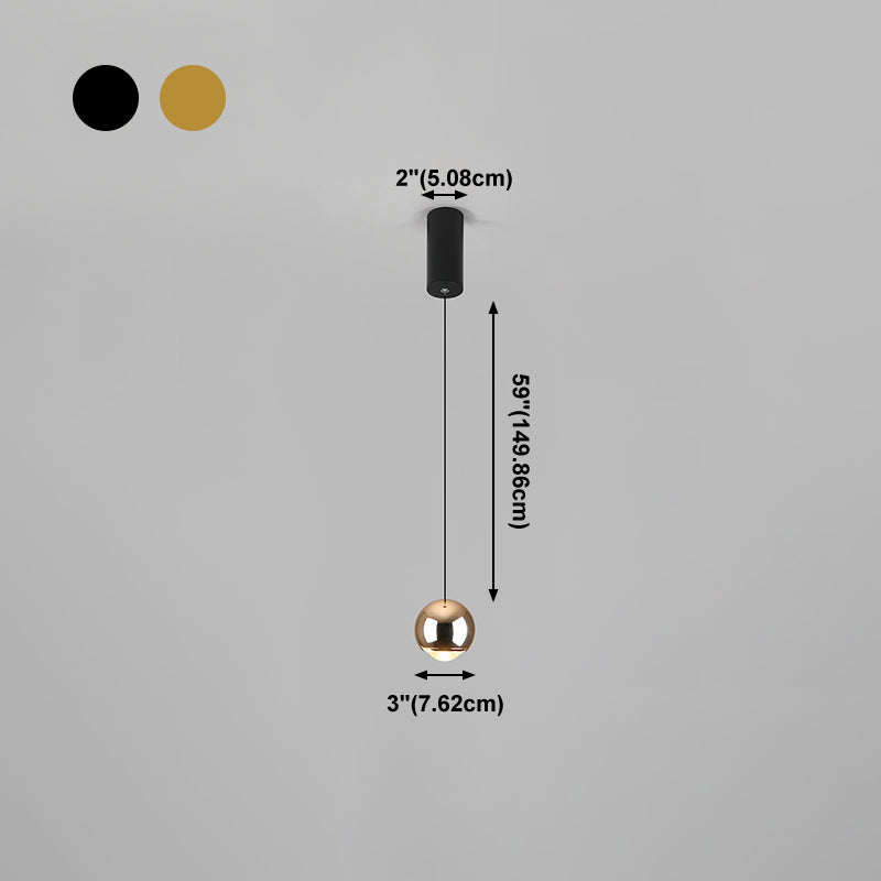 Globe Hanging Light Fixtures Modern Suspension Lamp with Clear Acrylic Shade