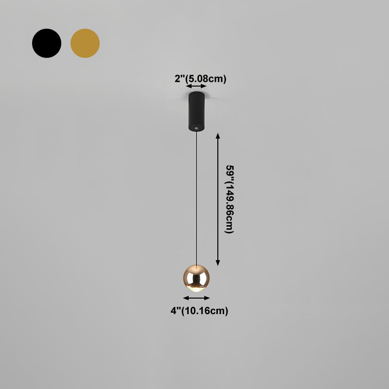 Globe Hanging Light Fixtures Modern Suspension Lamp with Clear Acrylic Shade