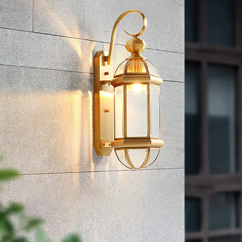Luce murale in ottone SCONCE Stile vintage Apparecchio di illuminazione da parete ombreggiata in vetro