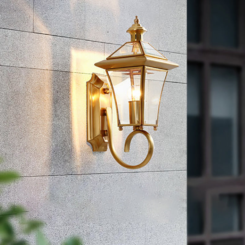 Luce murale in ottone SCONCE Stile vintage Apparecchio di illuminazione da parete ombreggiata in vetro