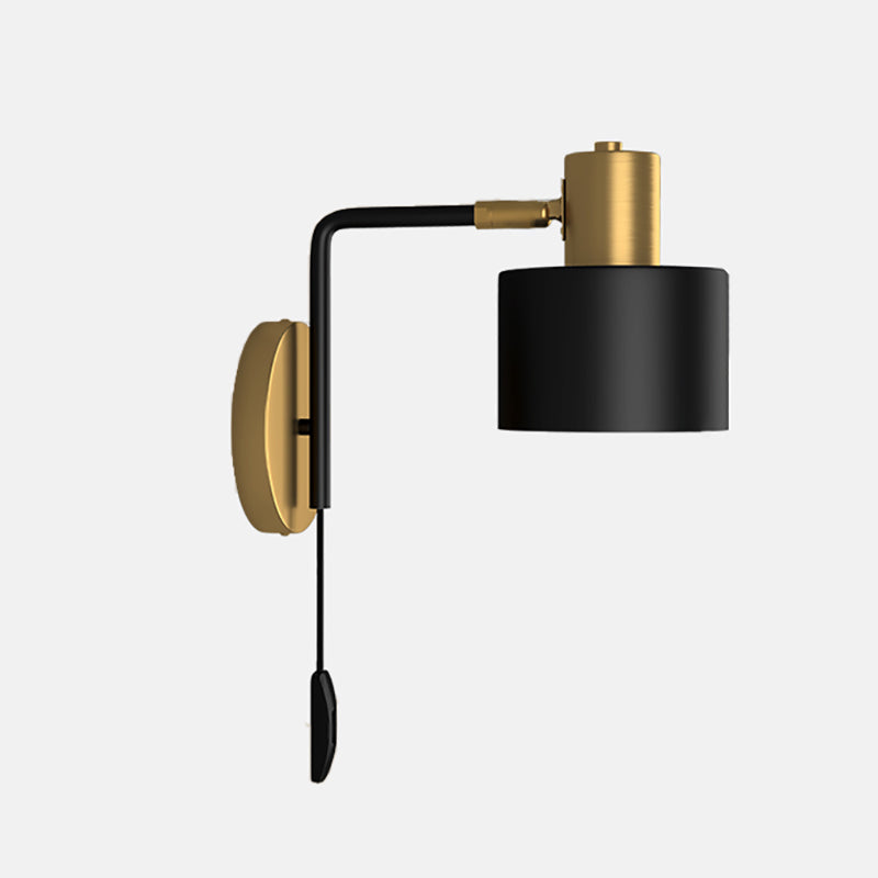 Postmoderne 1 Kopfmetallwandleuchter schwarz-goldener Wandmontageleuchte für Wohnzimmer