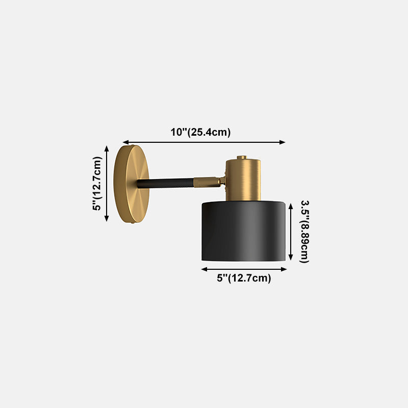Postmodern 1 Head Metal Wall Sconce Black-gold Wall Mounted Light Fixture for Living Room