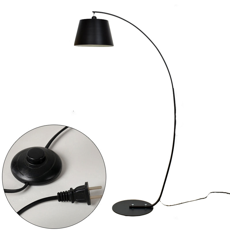 Pâch de pêche lampe à métal décorative 1-Light Standing Floor Light avec tambour de tambour