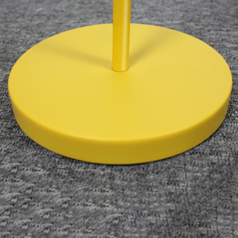 Yellow Bell Shade Floor Lighting Macaron 1 Head Metal Standing Floor Light for Living Room
