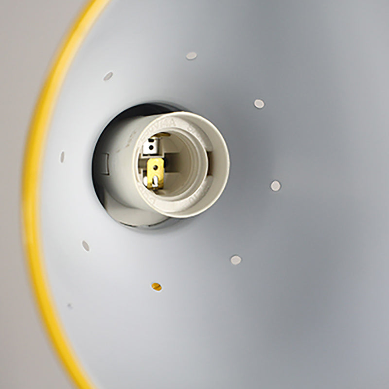 Yellow Bell Shade Floor Lighting Macaron 1 Head Metal Standing Floor Light for Living Room