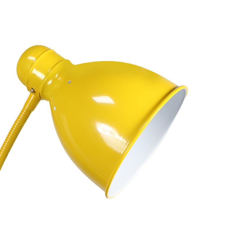 Yellow Bell Shade Floor Lighting Macaron 1 Head Metal Standing Floor Light for Living Room