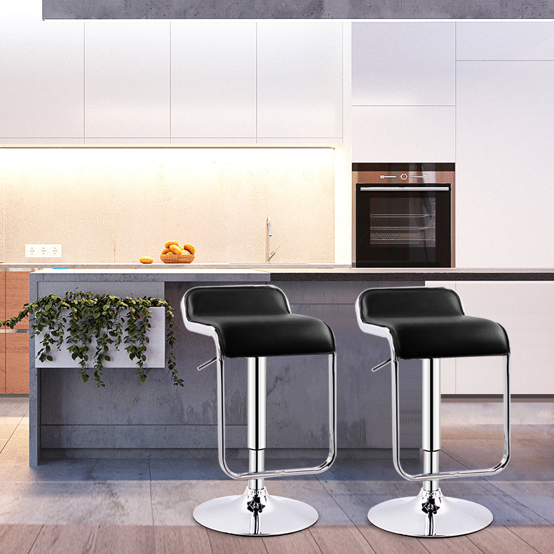 Taburete de bar rectangular moderno reposapiés silla de mostrador de metal ajustable para interiores