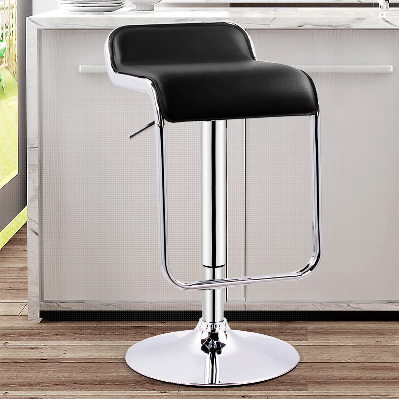Taburete de bar rectangular moderno reposapiés silla de mostrador de metal ajustable para interiores